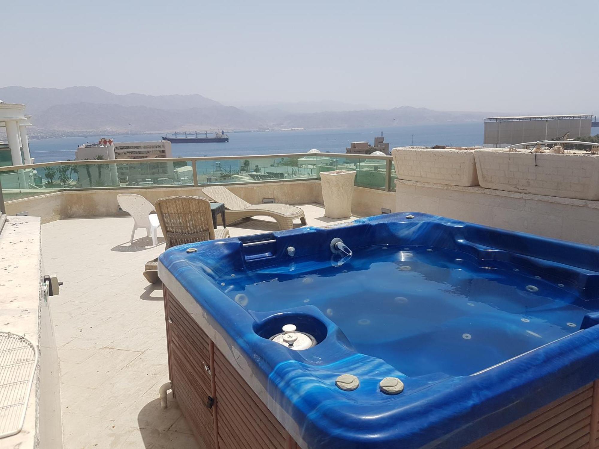 Palmore Top Luxury Penthause With Juccuzi First Line Of The Seaside Daire Eilat Dış mekan fotoğraf